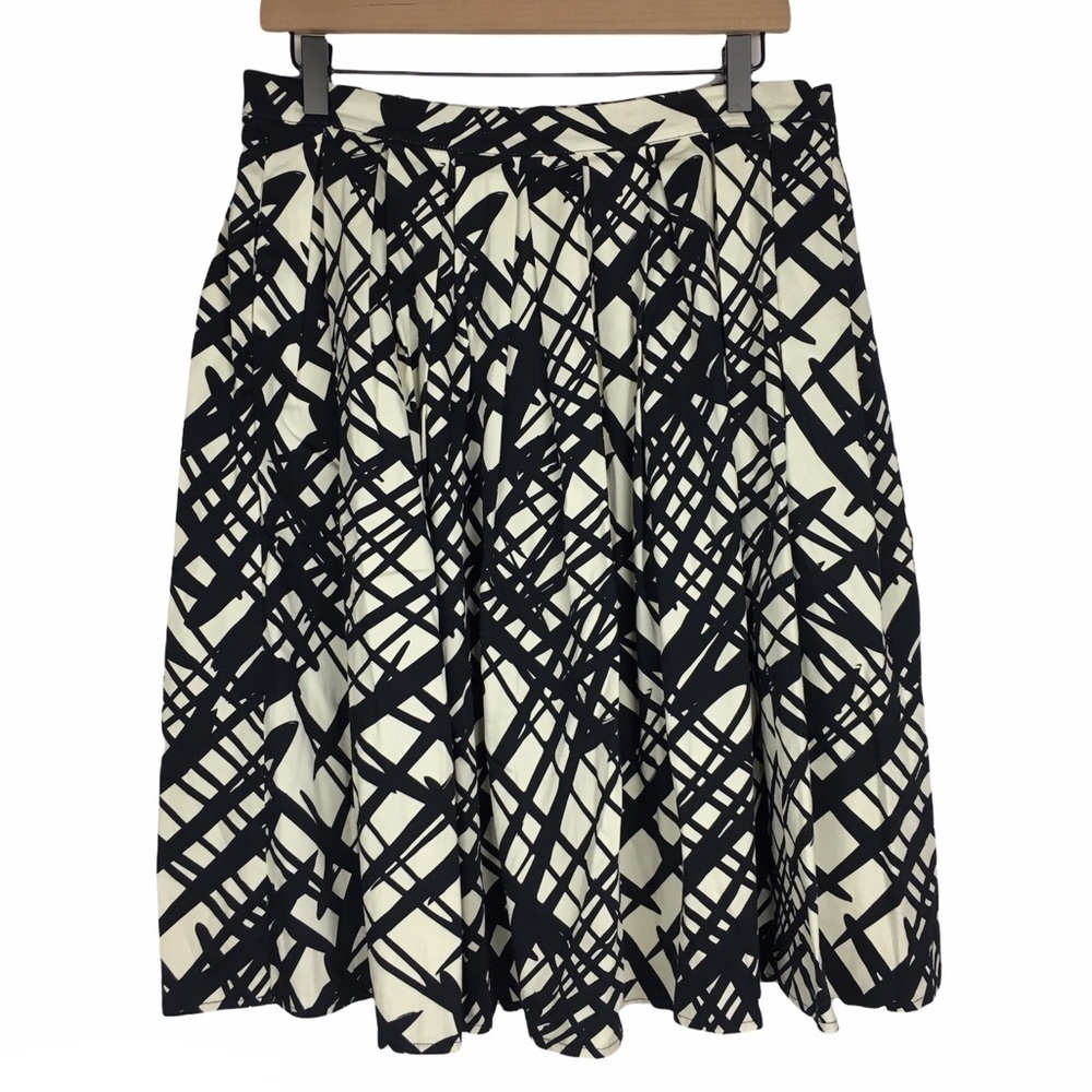 BANNED Retro Skirt Pleated Full Rockabilly 50s Abstract Mod Size 10 US 14 UK